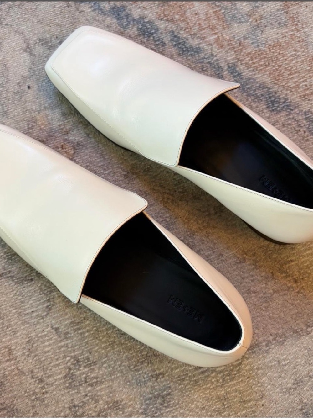 ME+EM Cream Leather Slip-On Loafers - Picture 3 of 5